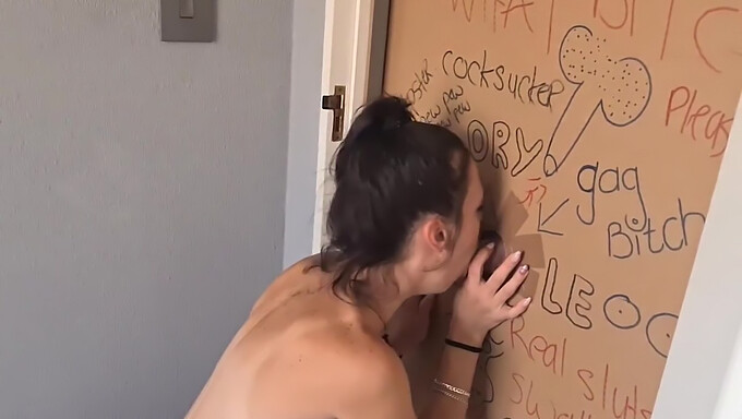 A Dirty Talkin' Slut Gives A Blowjob And Handjob To Pass Through A Doorway